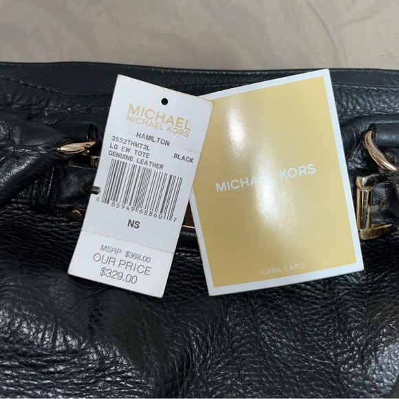 Michael Kors Black Leather Hamilton Purse - Picture 10 of 10